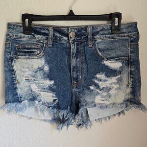American Eagle Distressed/Ripped Denim High Rise Shorts Size 10